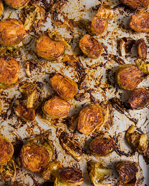 MOLE GLAZED BRUSSEL SPROUTS (VEGAN)