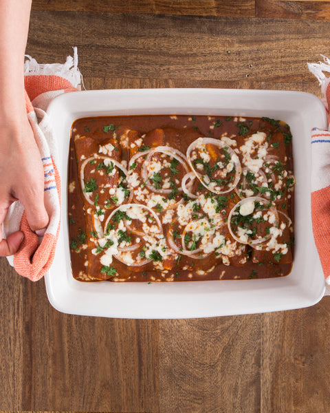 BAKED MOLE ENCHILADAS